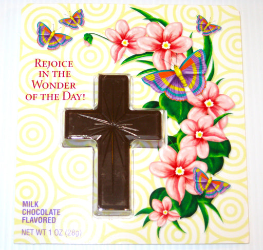 Easter Greeting Card with 1oz Chocolate Cross