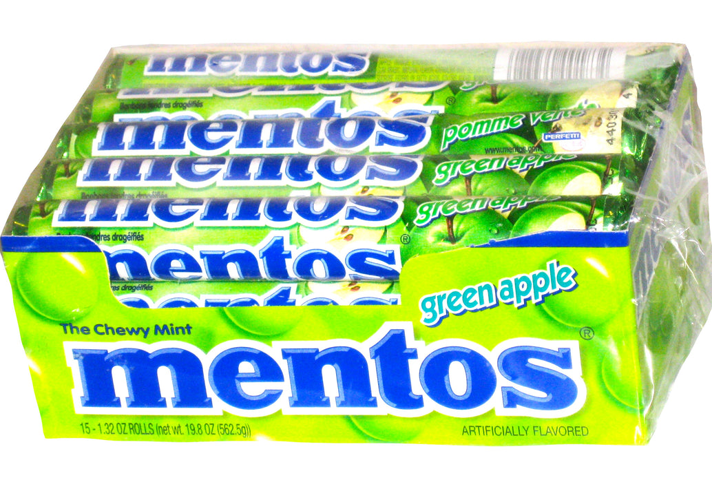 Mentos Green Apple 1.32oz pack - 15ct box