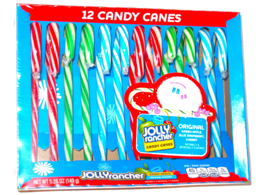 Celebrate the holiday season with our Christmas Candy Canes Jolly Rancher 12ct box! These festive treats come in a variety of flavors including green apple, blue raspberry, and cherry. Perfect for gifting or decorating your Christmas tree. Add some delicious fun to your holiday traditions!