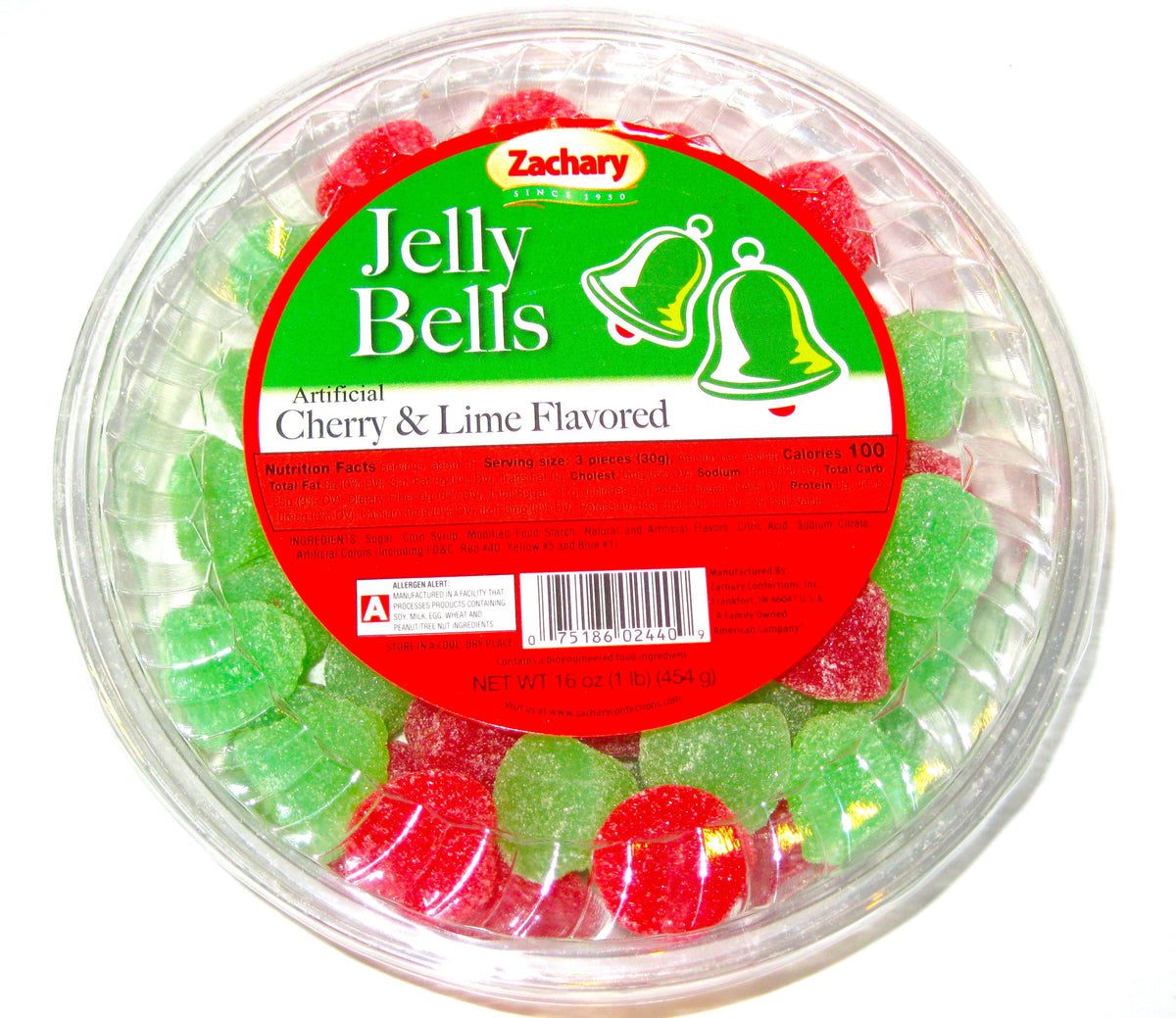 Christmas Zachary Jelly Bells 16oz tub — Sweeties Candy of Arizona