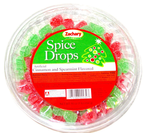 Add some cinnamon spice and cool spearmint to your Holiday gatherings! Spice Drops from Zachary Confections are a Christmas favorite to eat and decorate with. Zachary produces some of the finest candies in the USA! Family owned since 1950, They have been bringing delicious holiday treats from factory to table, making your holiday celebrations "Sweet" and Memorable, year after year!