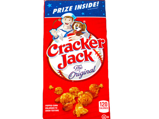 "The More You Eat, The More You Want!"&nbsp;Introduced in 1896, Cracker Jack is an American brand of snack food that consists of molasses-flavored, caramel-coated popcorn and peanuts, and is well known for being packaged with a prize of trivial value inside!