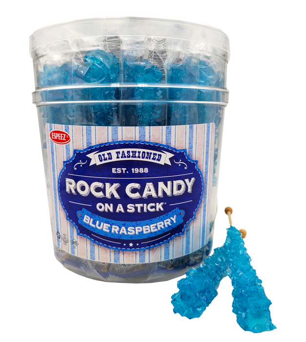 Blue Raspberry Candy Rocks Pillows Rock Candy Sticks Blue Raspberry .8oz pack or 36ct Jar โ Sweeties Candy ...