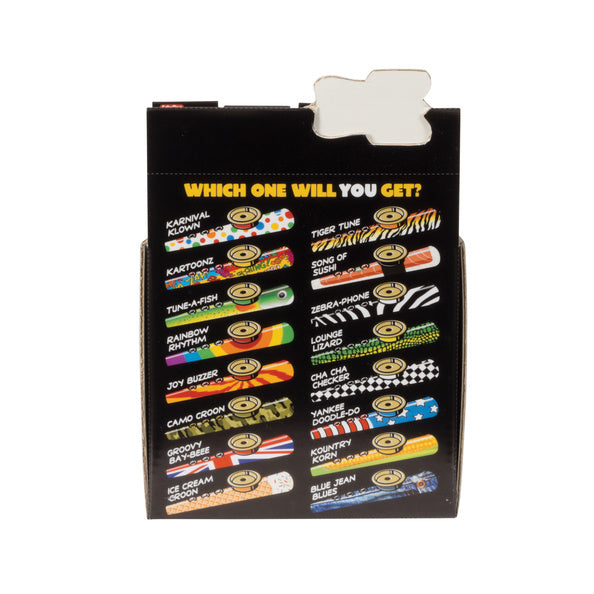 Packaged product with colorful labels on a white background