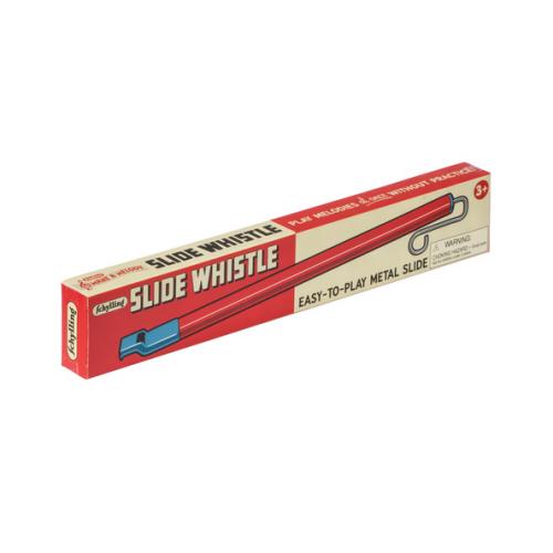 Box of a slide whistle on a white background