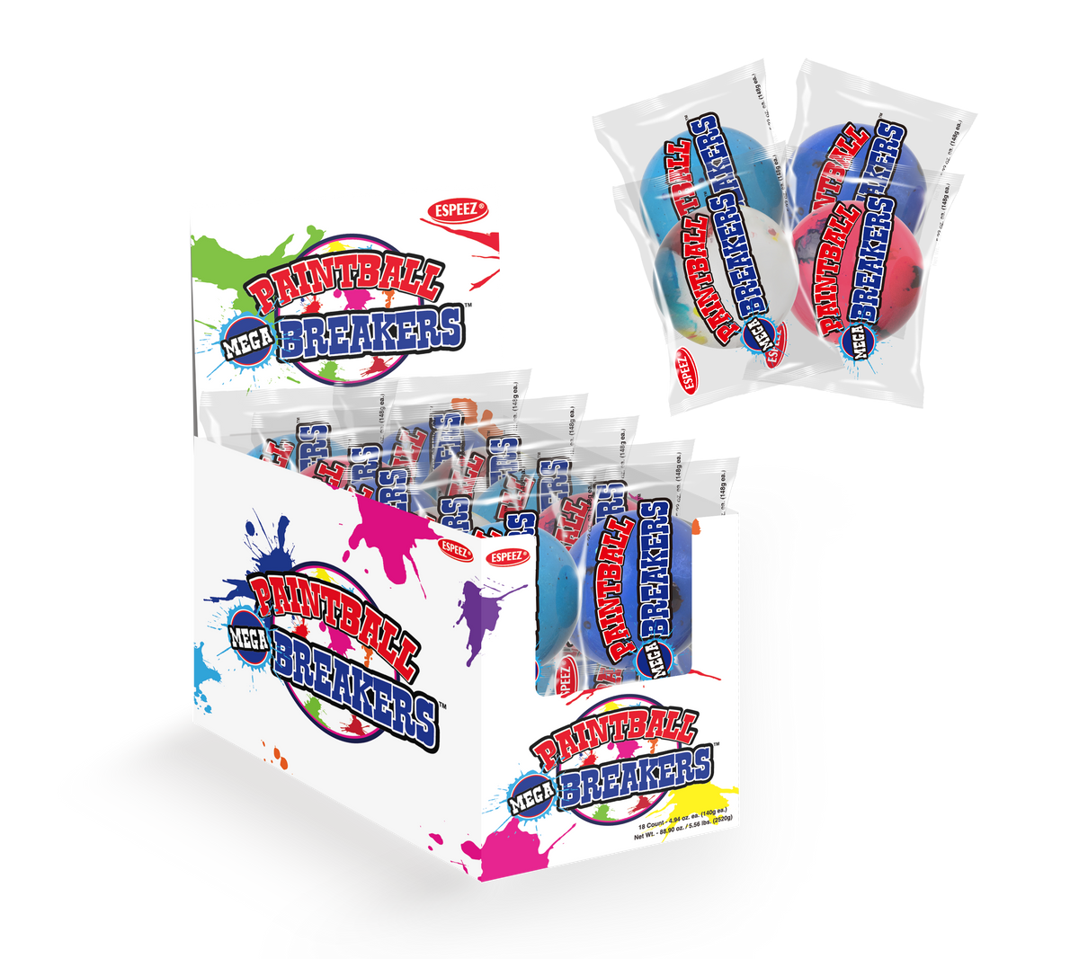 Paintball Breakers 2.25'' Jawbreaker or 18ct Box — Sweeties Candy