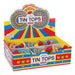 Colorful packaging of Little Tin Tops by Schylling on a white background