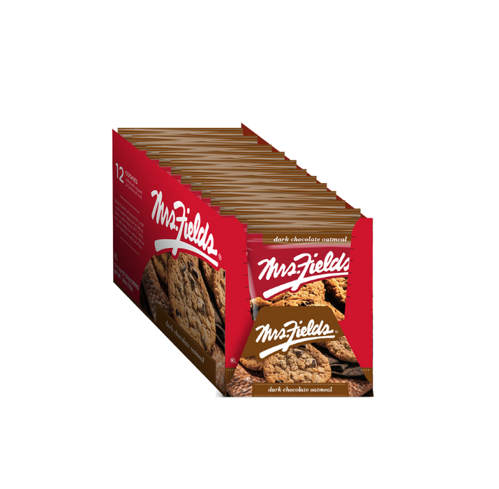 Mrs Fields 2.1oz Cookies Dark Chocolate Oatmeal 12ct box