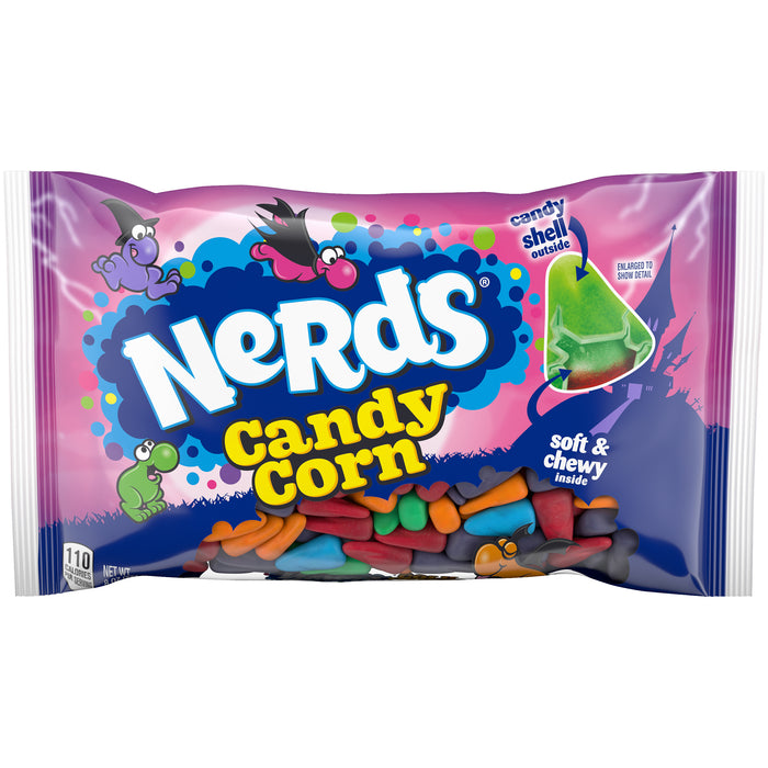 Indulge in the soft and chewy goodness of Halloween Nerds Candy Corn. Not your traditional Candy Corn, this Tart Tastic Spin on a classic Fall Favorite Has a thin crunchy candy shell on the outside and a delectable chewy fruity center! You'll enjoy every bite of this Half Pound bag, we guarantee it! Perfect for satisfying your sweet tooth during the spooky season!