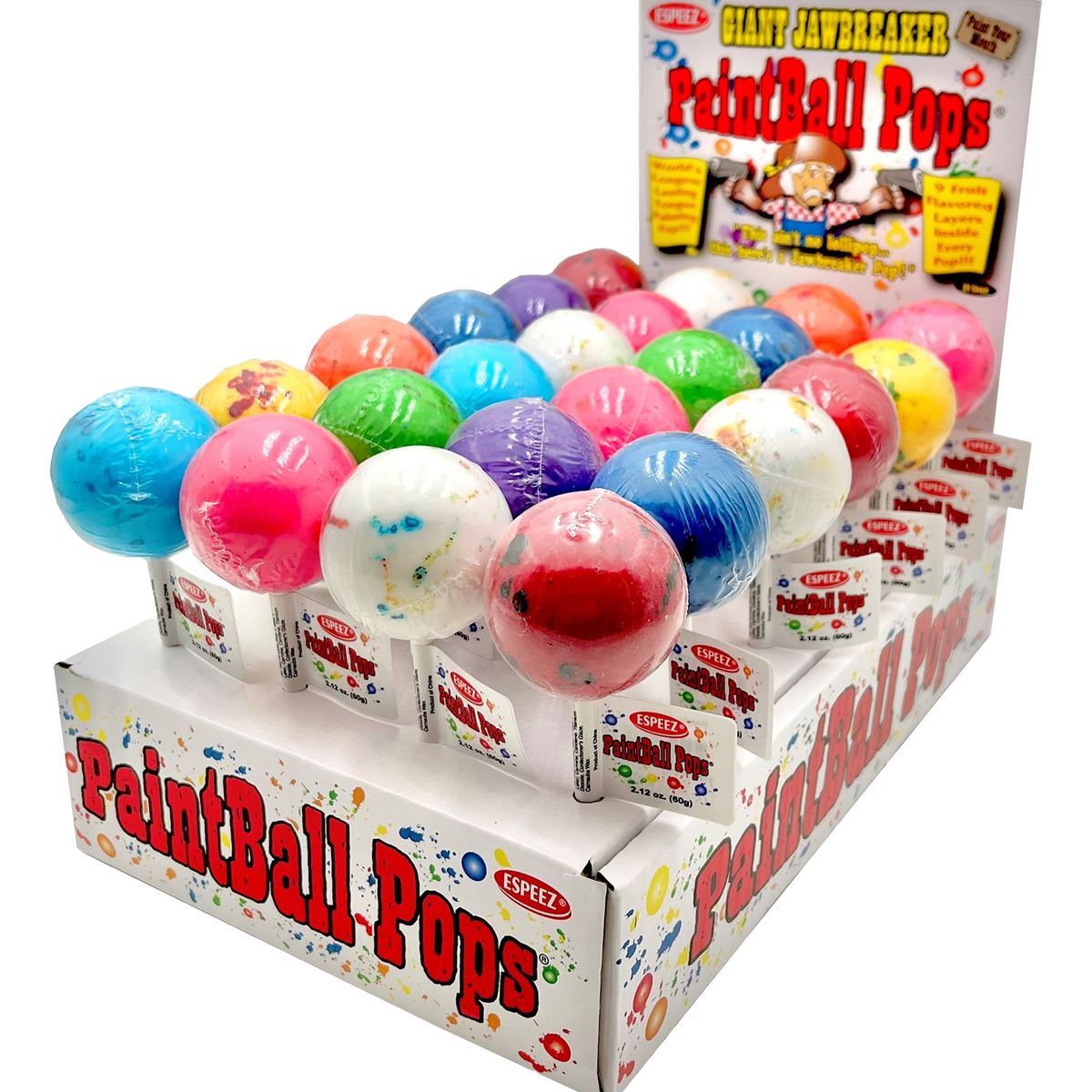 Paintball Pops Assorted 2.12oz Pop or 24ct Box — Sweeties Candy of