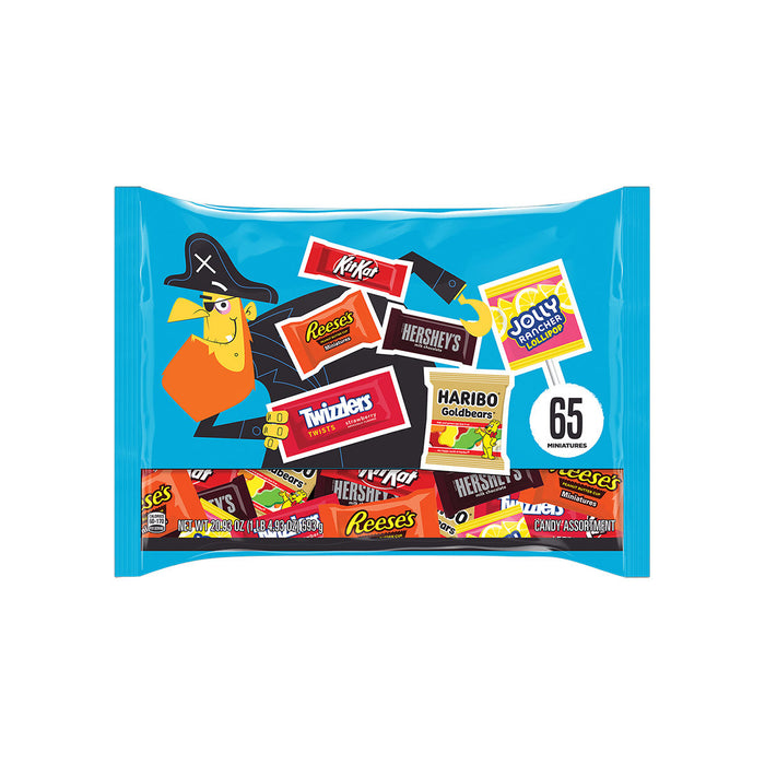 Make Halloween special for your family and friends with this 65-count Hershey Chocolate and Sweets Assortment. Filled with Reese’s Peanut Butter Cups, Jolly Rancher Lollipops, Twizzlers, Kit Kats, Hershey’s chocolate, and a bonus of Haribo Gold Bears, this mix is an easy and delightful way to share treats with trick-or-treaters