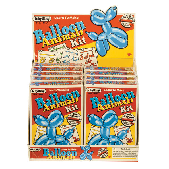 Schylling Balloon Animal Kit packaging with blue balloon animals on a white background