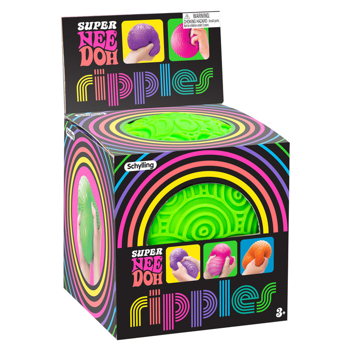Box of Super Nee Doh ripples with colorful design and Schylling branding.