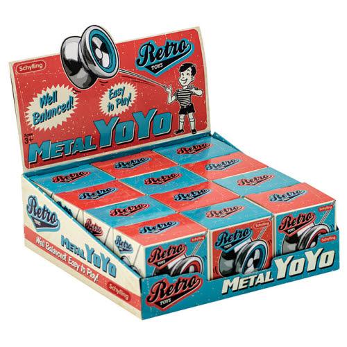 Box of Retro Metal Yoyo with vintage design elements