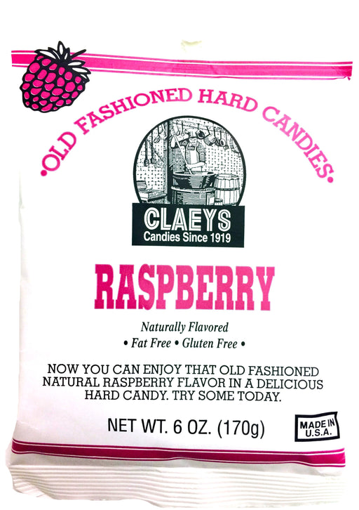 Claeys Old Fashioned Candy Drops Raspberry 6oz Bag