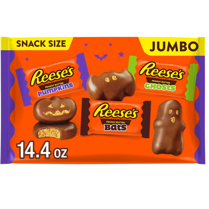 Halloween Reeses Shapes Jumbo Snack Size 14.4oz Bag