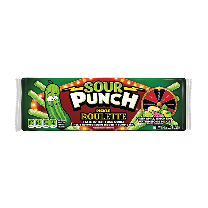 Sour Punch Straws Pickle Roulette 4.5oz Tray
