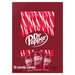 A package of Dr Pepper 12 candy canes, featuring a dark red box with illustrations of red and white striped candy canes and three small Dr Pepper cans at the bottom.