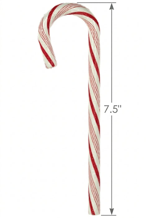 A 7.5'' Red & White Hand Striped Peppermint Candy Cane