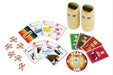 Card game with cartoon burrito characters and animal cards on a white background