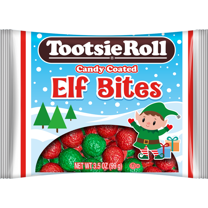 Tootsie Roll Candy Coated Elf Bites 3.5oz Pack - Red & Green