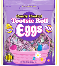 Candy Coated wrapped Tootsie Roll eggs 23oz bag