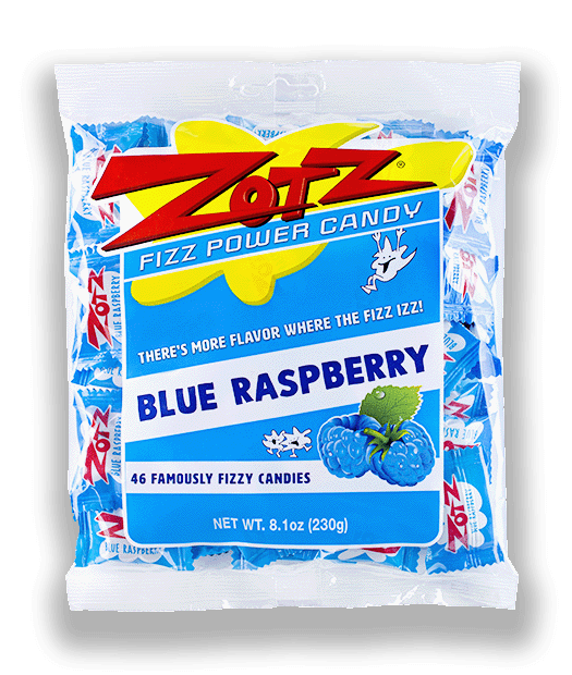 Zotz 46ct Bag Blue Raspberry Fizz Filled Italian Candies