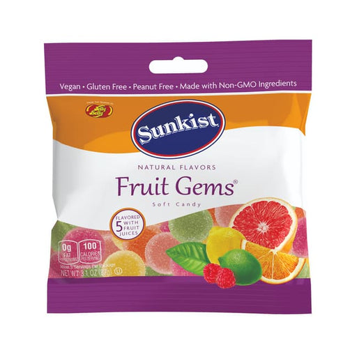 Sunkist Fruit Gems candy package on a white background