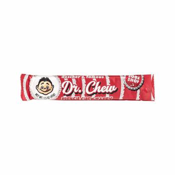 Dr Chew 1.5oz Bar - Indulge in the nostalgia of classic American candy with Doschers Soda Pop Chews! Available in 4 Soda Pop inspired Flavors of Root Beer, Original Cola, Dr Pepper and Mountain Dew in 1.5oz Bars. Made by Doscher's Candy Co in Ohio, this version of the popular French Chew ( similar to the old school Bonomo's Turkish Taffy) offers a delicious chewy taffy like bite of soda pop flavor! Eat it by biting a piece off or smack it and Crack it open for small soda-poppable bite-sized pieces and enjoy