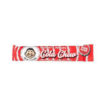 Cola Chew 1.5oz Bar - Indulge in the nostalgia of classic American candy with Doschers Soda Pop Chews! Available in 4 Soda Pop inspired Flavors of Root Beer, Original Cola, Dr Pepper and Mountain Dew in 1.5oz Bars. Made by Doscher's Candy Co in Ohio, this version of the popular French Chew ( similar to the old school Bonomo's Turkish Taffy) offers a delicious chewy taffy like bite of soda pop flavor! Eat it by biting a piece off or smack it and Crack it open for small soda-poppable bite-sized pieces and enj