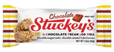 Stuckey's Chocolate Pecan Log Roll packaging with red and yellow striped border