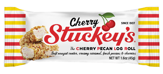 Stuckeys Pecan Log Cherry 1.6oz Bar or 12ct Box