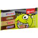 A 50 mini chocolate bar bag featuring a bright yellow and green cartoon face on the front, with visible logos for M&M's, Milky Way, Twix, and Snickers Twix. The package is shown on a plain white background.