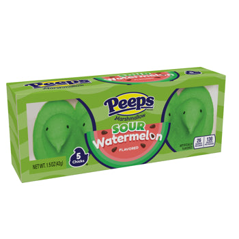 Box of Peeps Sour Watermelon candy on a white background