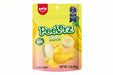 A 3 oz bag of Amos Peelerz Banana gummy candy, featuring a bright yellow and pink gradient package with illustrations of bananas, a peeled banana, and a banana slice.