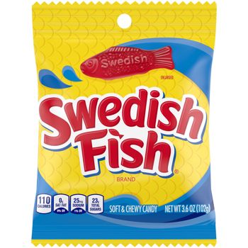 Get ready to dive into a tasty treat with Swedish Fish! These chewy fish from Mondelez International are sure to satisfy your sweet tooth. Don't wait too long, grab them before they swim away! Available in a 3.6oz bag or 12ct case.