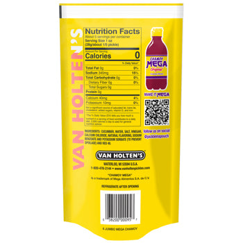 Van Holten's cherry juice pouch with nutrition facts and product details on a white background