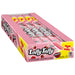 A box of Laffy Taffy Cherry candy sticks in a pink and yellow retail display box, photographed on a white background.