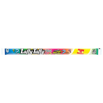 A single Laffy Taffy novelty smokeless cigarette tube, featuring a colorful design with blue, pink, yellow, and green sections, on a plain white background.
