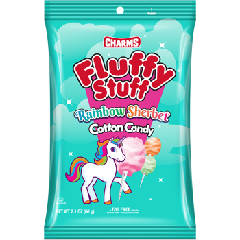 Fluffy Stuff Rainbow Sherbert Cotton Candy 2.1oz bag
