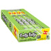 A box of Laffy Taffy Soda Apple flavored candy sticks, showing the green and yellow packaging with multiple individual candy sticks visible inside.