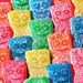 Colorful gummy bear candies arranged in a pattern