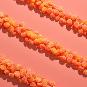 Sour Patch Peaches Lined up