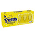 A box of Peeps Marshmallow chicks, featuring a bright yellow packaging with three yellow marshmallow chicks visible through a clear window on the front.