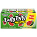 Box of Laffy Taffy watermelon candy with watermelon illustrations on a white background