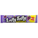 A Laffy Taffy Grape candy stick in its original wrapper, featuring the brand's purple and yellow packaging with illustrations of grapes.