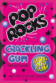 Pop Rocks, Poppin Since 1970! These Carbonated Crystals were so popular when introduced that an urban legend was born stating that if you consumed a pack of Pop Rocks and then drank a soda that your stomach would explode! Parents were so concerned that National Government Hotline was set up to calm fears of parents thinking their kids stomachs would explode like Mikey's!