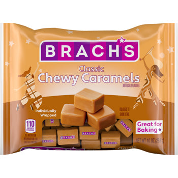 Brach's Classic Chewy Caramels packaging on a white background