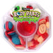 Gummy candy set in a clear plastic tray with colorful 'Body Parts' branding.