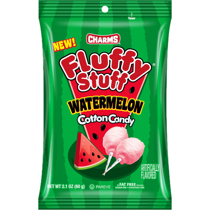Fluffy Stuff Cotton Candy Watermelon 2.1oz Bag